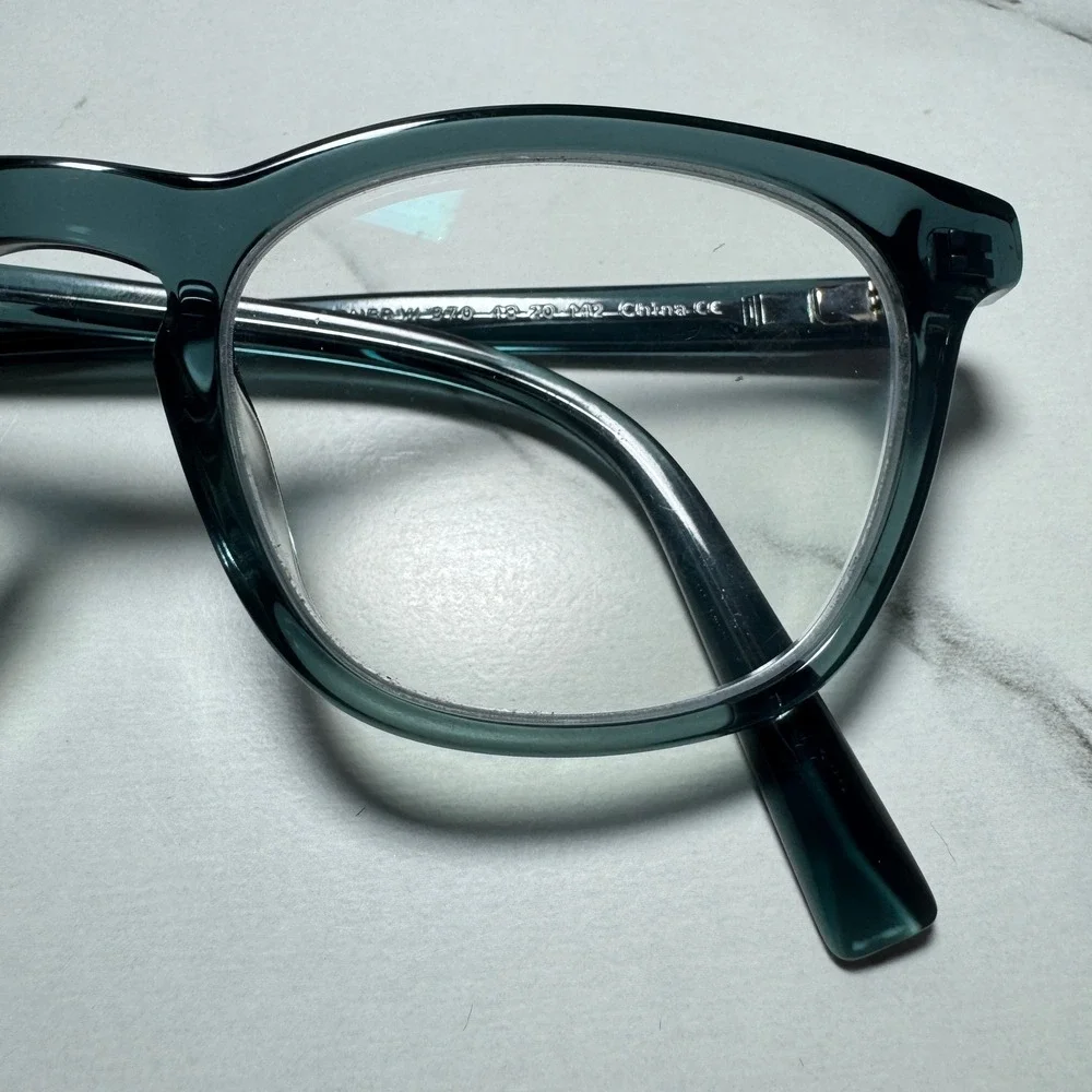 Warby Parker Turner Eyeglasses Teal Green Square Frames 48-20-142 Turner-W 370
